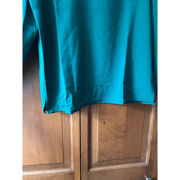 NWT J. Crew Women's Puff Long Sleeve Keyhole Drapey Crepe Blouse Green Size ST - Picture 5 of 12